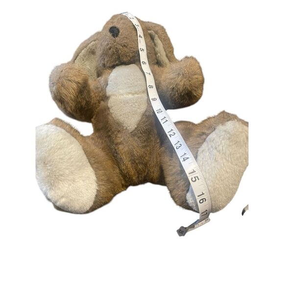 Playful Pals Brown Red Bunny Rabbit Droopy Ears Bib Overalls Plush Stuffed Anima - Picture 11 of 12